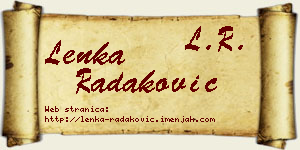 Lenka Radaković vizit kartica